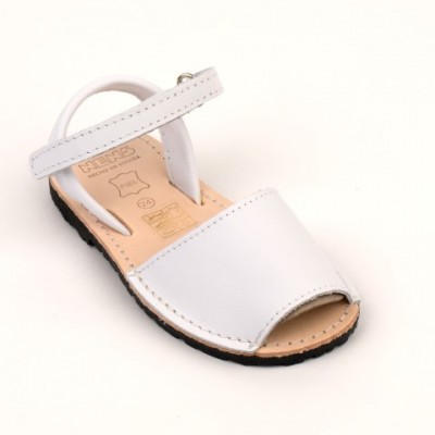 202 White Leather Unisex Spanish Sandals