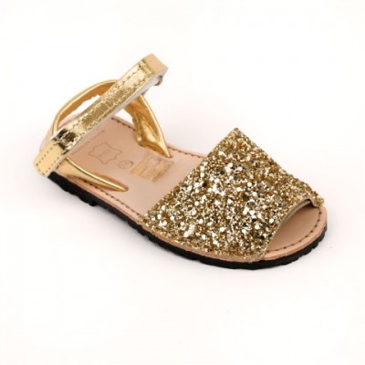 7507 Gold Glitter Spanish Sandals