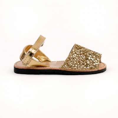 7507 Gold Glitter Spanish Sandals
