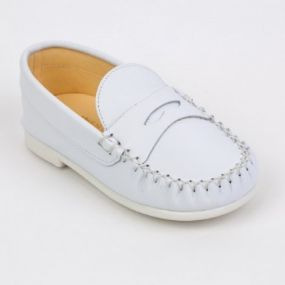 TI106 White Leather Loafer