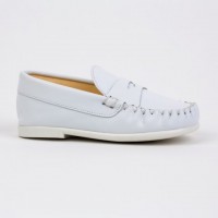 TI106 White Leather Loafer