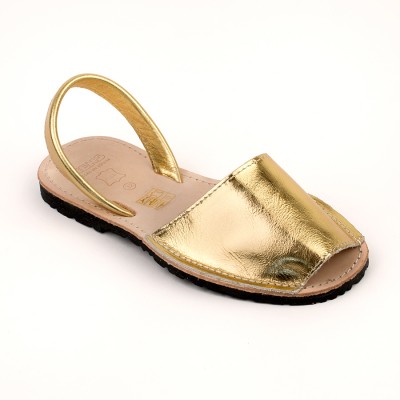 7505 Gold Leather Spanish Sandals (Slingbacks sizes 32-34)