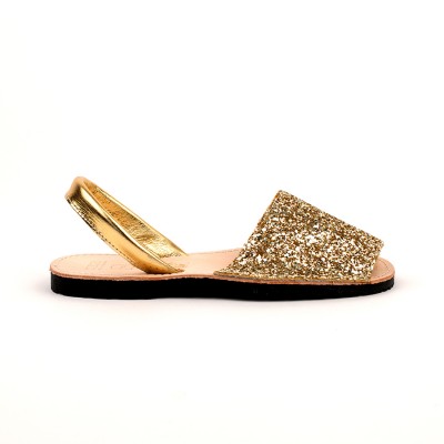 7505 Gold Glitter Spanish Sandals