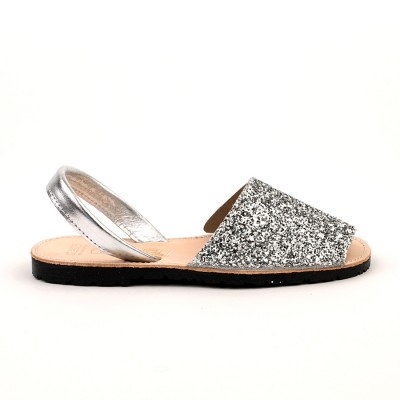 7505 Silver Glitter Spanish Sandals