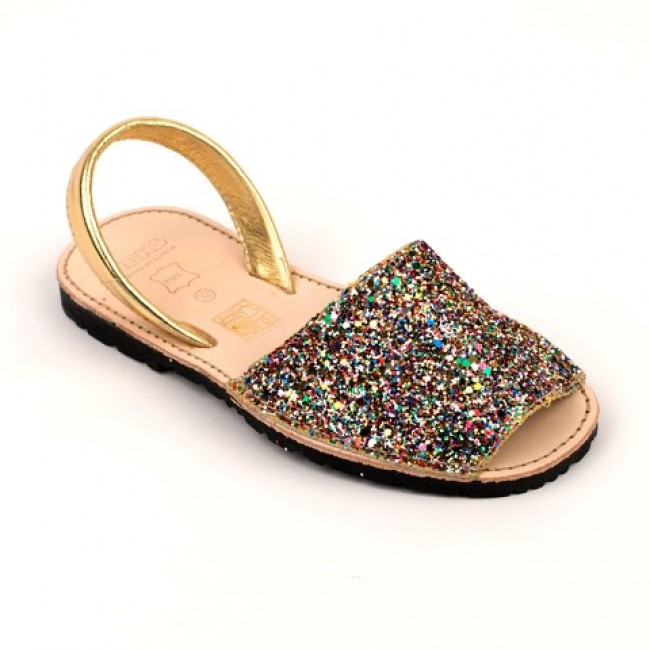 7505 Multi Glitter Spanish Sandals (Slingbacks sizes 32-34) - £15.00 ...
