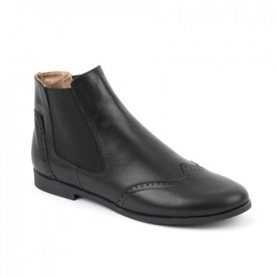A-2644 Black Leather Chelsea Boots